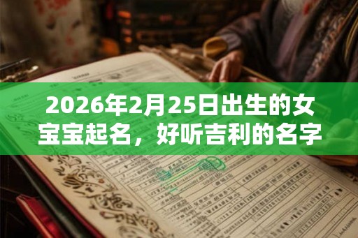 2026年2月25日出生的女宝宝起名，好听吉利的名字大全