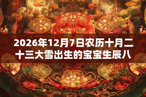 2026年12月7日农历十月二十三大雪出生的宝宝生辰八字是什么