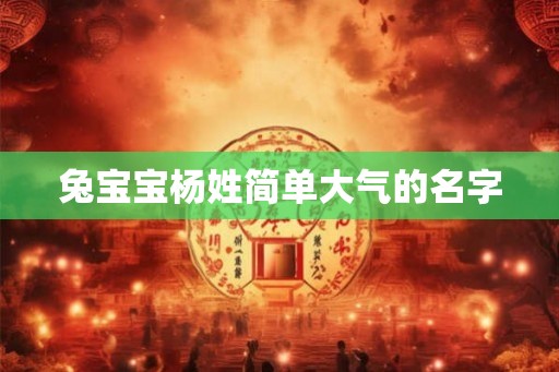 兔宝宝杨姓简单大气的名字