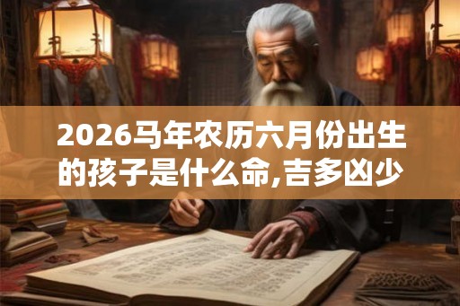 2026马年农历六月份出生的孩子是什么命,吉多凶少,往来有助