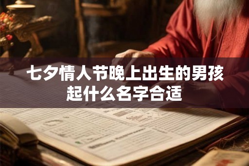 七夕情人节晚上出生的男孩起什么名字合适