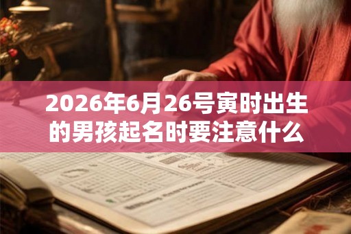 2026年6月26号寅时出生的男孩起名时要注意什么 2026年6月26号寅时出生的男孩起名时要注意什么