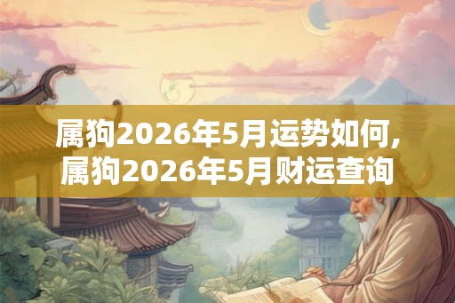 属狗2026年5月运势如何,属狗2026年5月财运查询