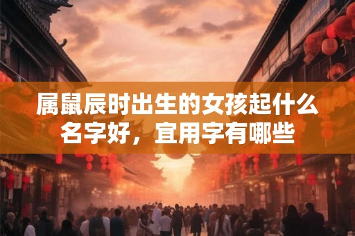属鼠辰时出生的女孩起什么名字好，宜用字有哪些
