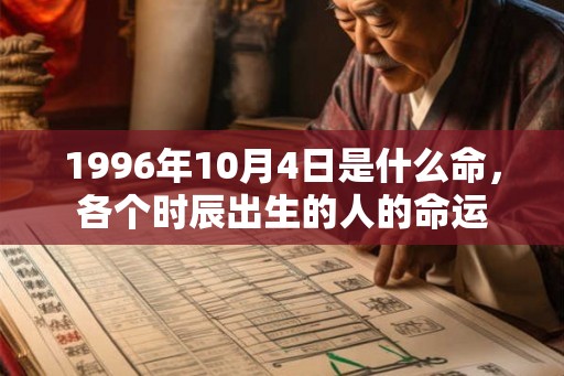 1996年10月4日是什么命,各个时辰出生的人的命运 1996年10月4日是什么命,各个时辰出生的人的命运