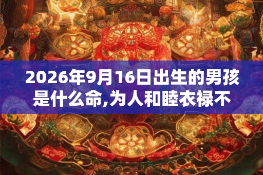 2026年9月16日出生的男孩是什么命,为人和睦衣禄不愁