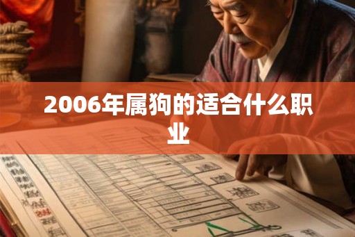 2006年属狗的适合什么职业