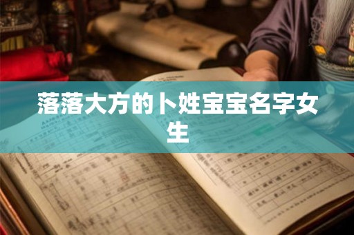 落落大方的卜姓宝宝名字女生