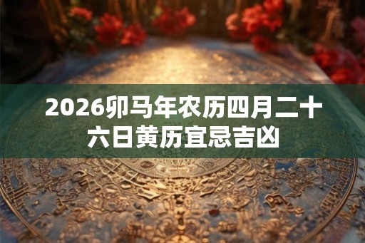 2026卯马年农历四月二十六日黄历宜忌吉凶