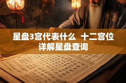 星盘3宫代表什么  十二宫位详解星盘查询