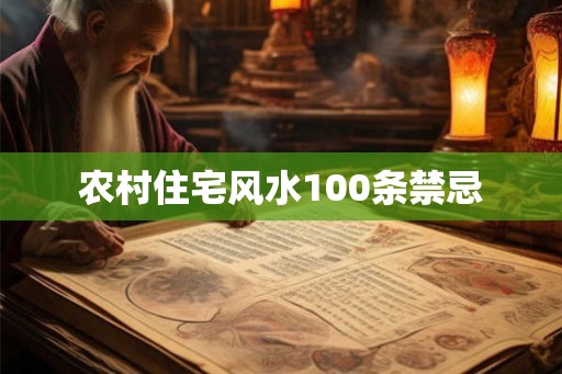 农村住宅风水100条禁忌