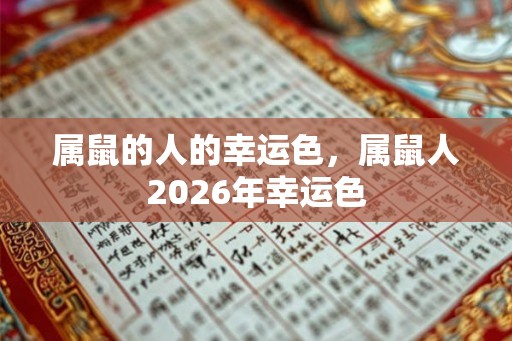 属鼠的人的幸运色，属鼠人2026年幸运色