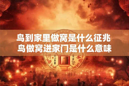 鸟到家里做窝是什么征兆 鸟做窝进家门是什么意味 鸟到家里做窝是什么征兆 鸟做窝进家门是什么意味
