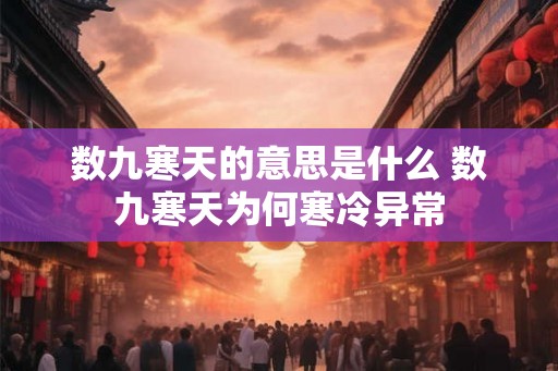 数九寒天的意思是什么 数九寒天为何寒冷异常