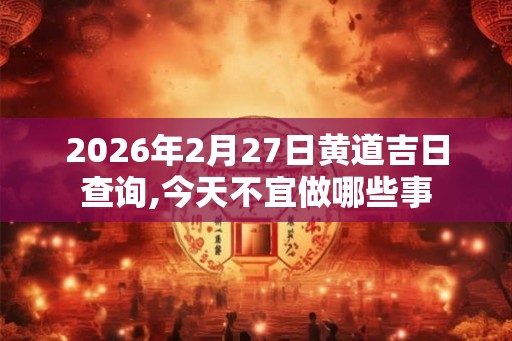 2026年2月27日黄道吉日查询,今天不宜做哪些事