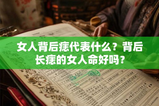 女人背后痣代表什么？背后长痣的女人命好吗？
