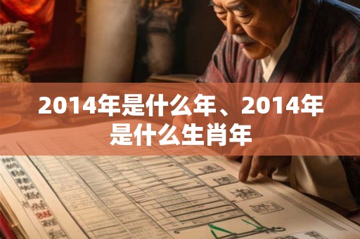 2014年是什么年、2014年是什么生肖年
