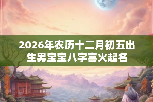 2026年农历十二月初五出生男宝宝八字喜火起名