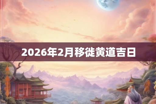 2026年2月移徙黄道吉日