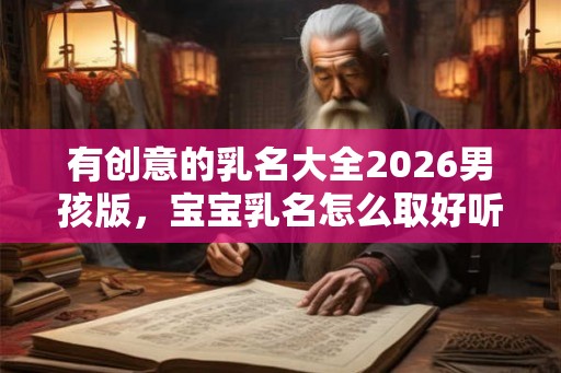有创意的乳名大全2026男孩版，宝宝乳名怎么取好听？