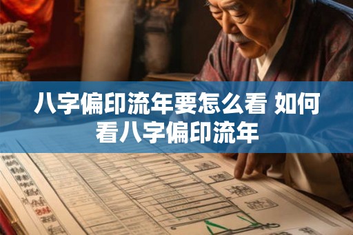 八字偏印流年要怎么看 如何看八字偏印流年