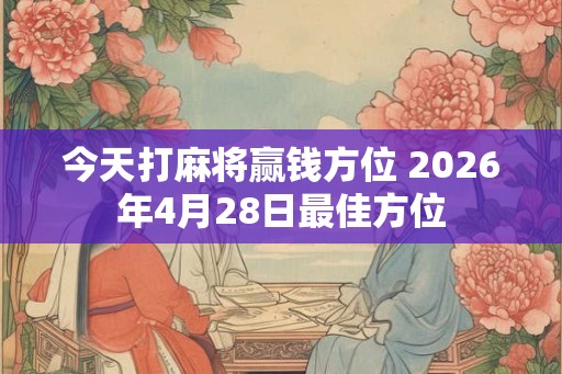 今天打麻将赢钱方位 2026年4月28日最佳方位 今天打麻将赢钱方位 2026年4月28日最佳方位
