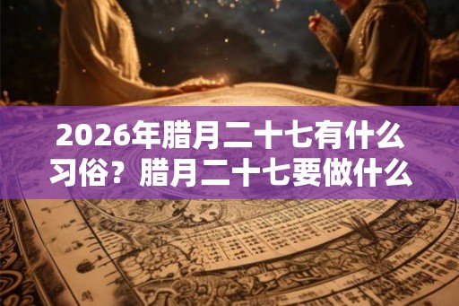2026年腊月二十七有什么习俗？腊月二十七要做什么？