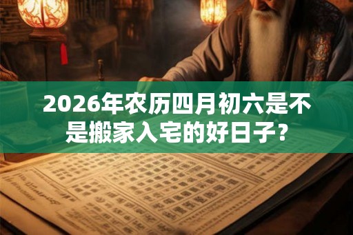 2026年农历四月初六是不是搬家入宅的好日子？