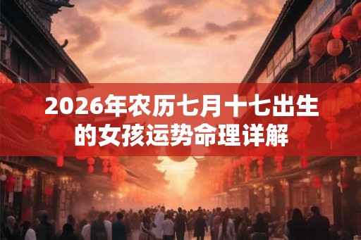 2026年农历七月十七出生的女孩运势命理详解