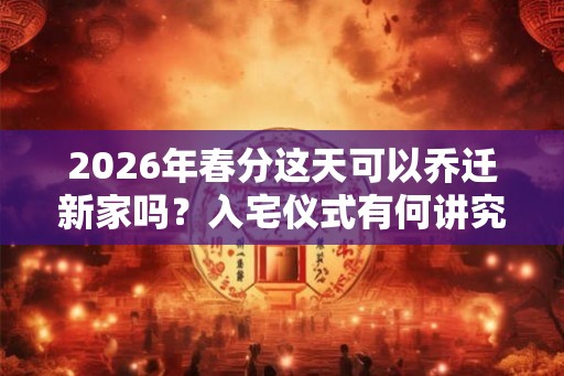 2026年春分这天可以乔迁新家吗?入宅仪式有何讲究? 2026年春分这天可以乔迁新家吗?入宅仪式有何讲究?