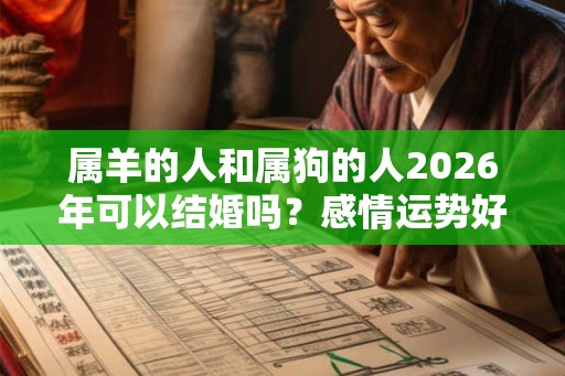 属羊的人和属狗的人2026年可以结婚吗？感情运势好不好？