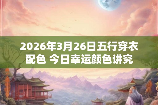 2026年3月26日五行穿衣配色 今日幸运颜色讲究