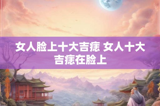 女人脸上十大吉痣 女人十大吉痣在脸上