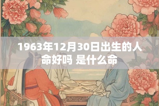 1963年12月30日出生的人命好吗 是什么命