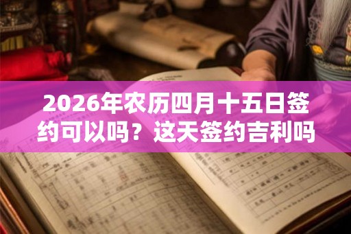 2026年农历四月十五日签约可以吗？这天签约吉利吗？