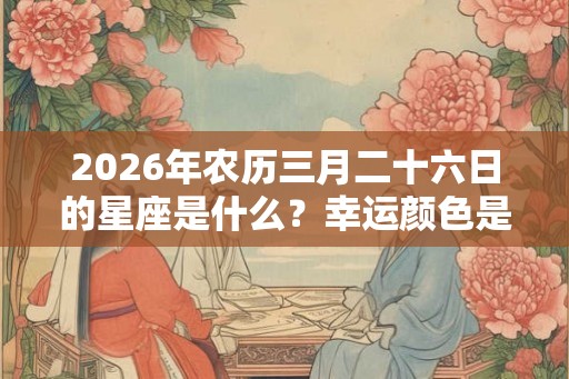 2026年农历三月二十六日的星座是什么?幸运颜色是? 2026年农历三月二十六日的星座是什么?幸运颜色是?