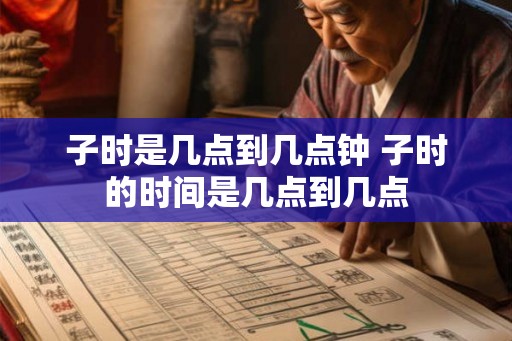 子时是几点到几点钟 子时的时间是几点到几点
