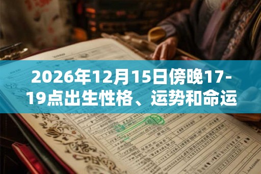 2026年12月15日傍晚17-19点出生性格、运势和命运