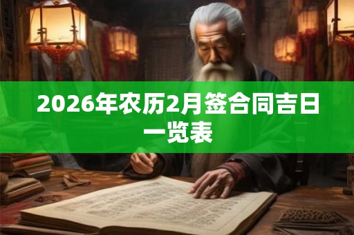 2026年农历2月签合同吉日一览表