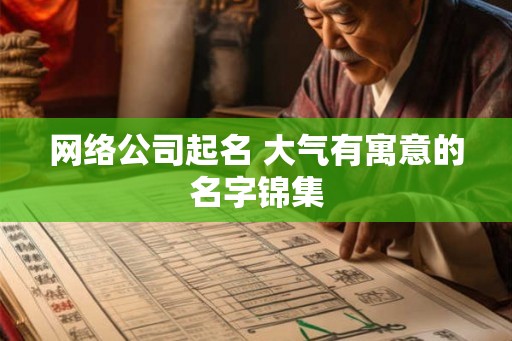 网络公司起名 大气有寓意的名字锦集