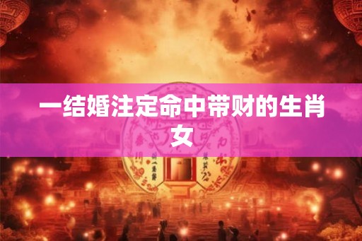 一结婚注定命中带财的生肖女 一结婚注定命中带财的生肖女