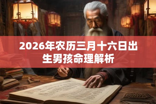 2026年农历三月十六日出生男孩命理解析