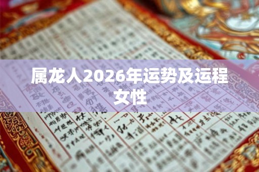 属龙人2026年运势及运程女性