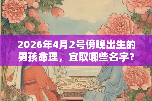 2026年4月2号傍晚出生的男孩命理，宜取哪些名字？