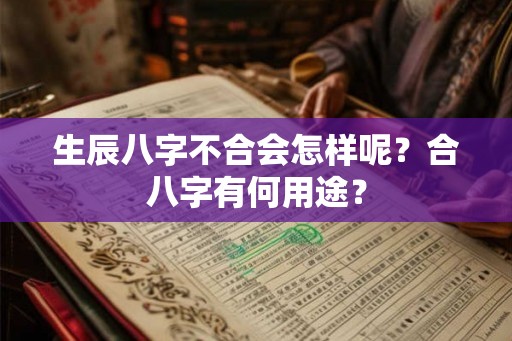 生辰八字不合会怎样呢？合八字有何用途？