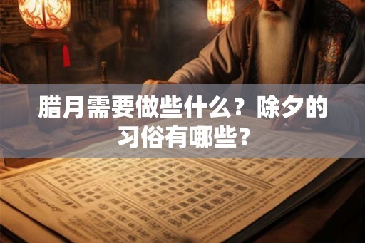 腊月需要做些什么？除夕的习俗有哪些？