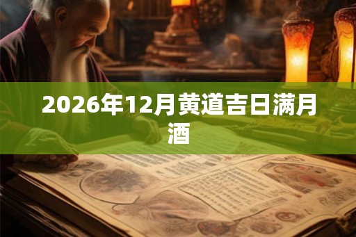 2026年12月黄道吉日满月酒