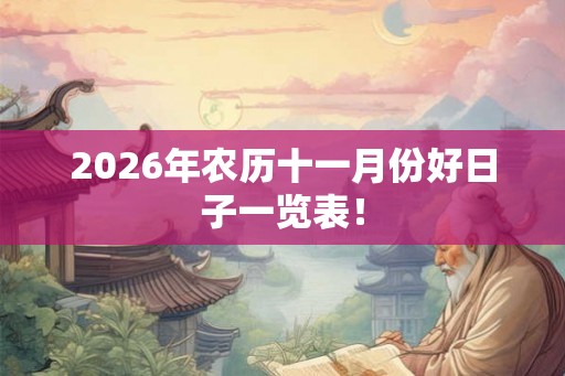2026年农历十一月份好日子一览表！