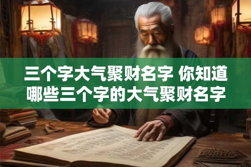 三个字大气聚财名字 你知道哪些三个字的大气聚财名字