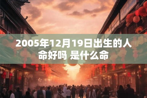 2005年12月19日出生的人命好吗 是什么命